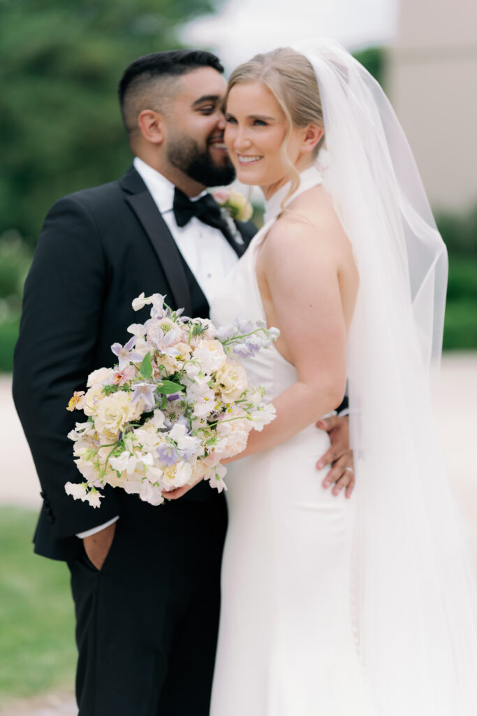 Intimate wedding couple portrait, fine art photography style