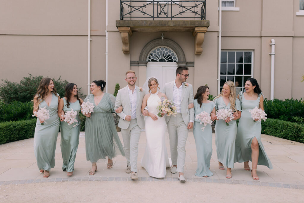 Elegant wedding reception setup at Burtonfields Hall, luxury wedding photography