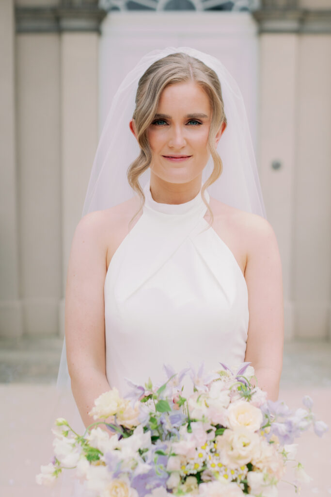 Elegant bridal portrait in natural light, fine art wedding photography