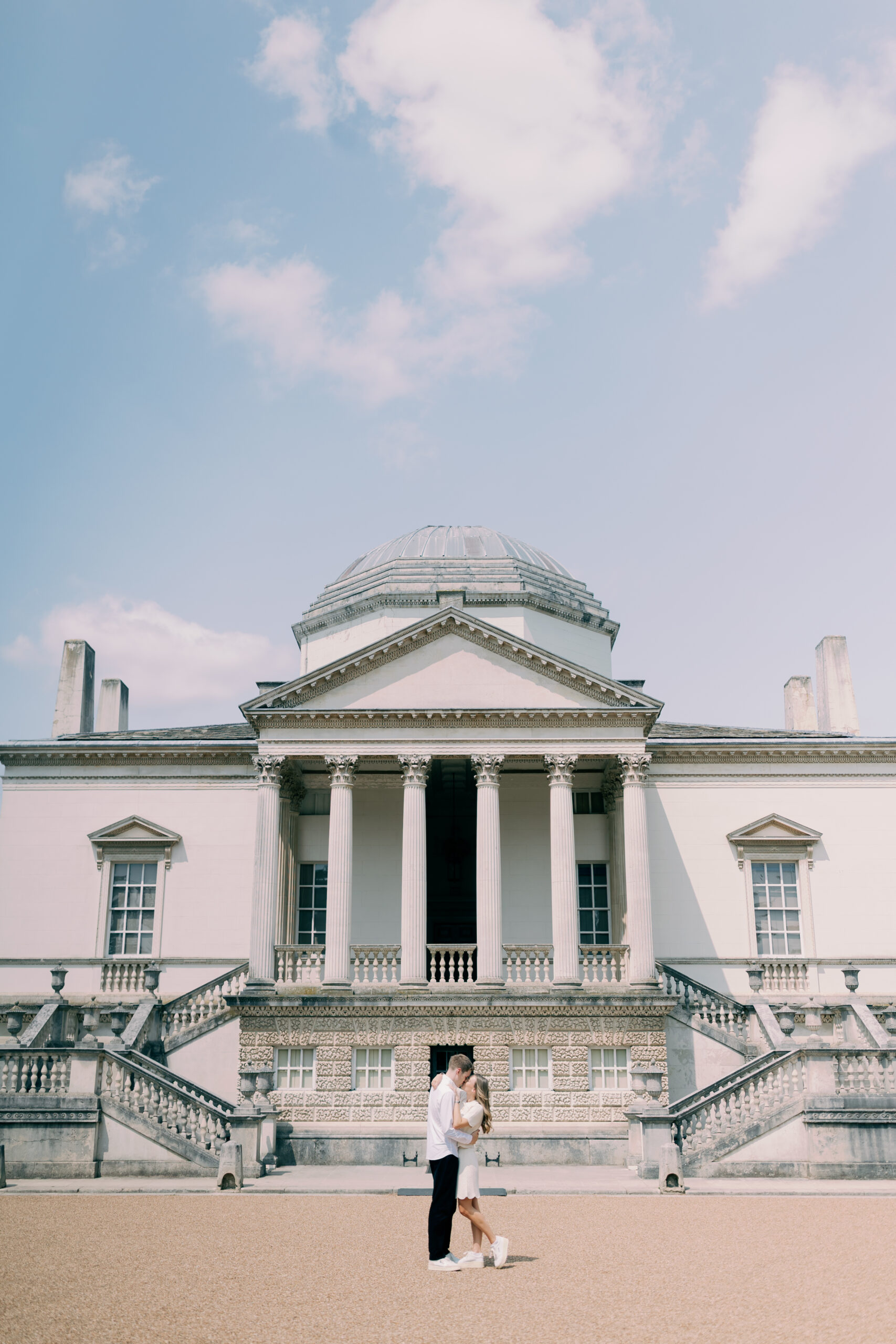 Elegant engagement session among heritage plantings Chiswick House London spring
