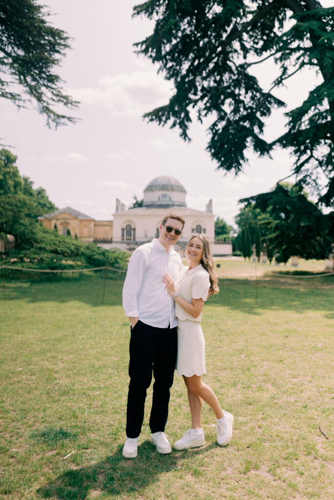 Luxury couple photography session in formal parterre Chiswick House London