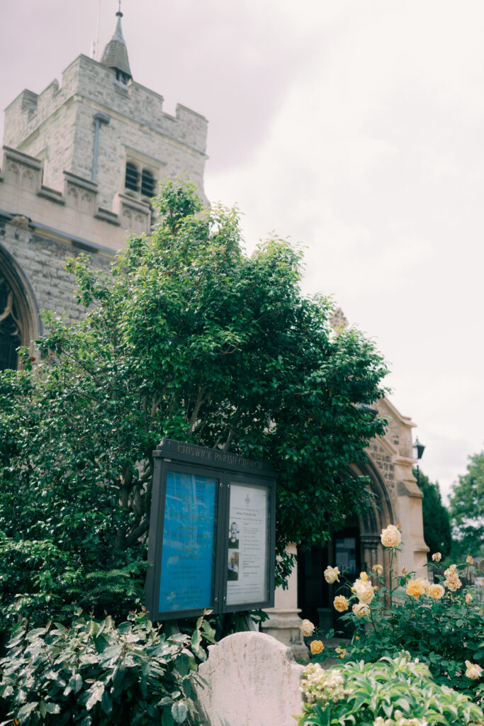 Spring engagement shoot at church in London
