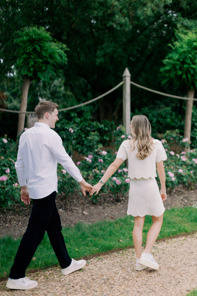 Spring engagement session in blooming Italian garden Chiswick House West London