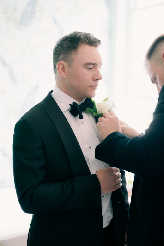 Groom's quiet confidence moments before intimate London ceremony