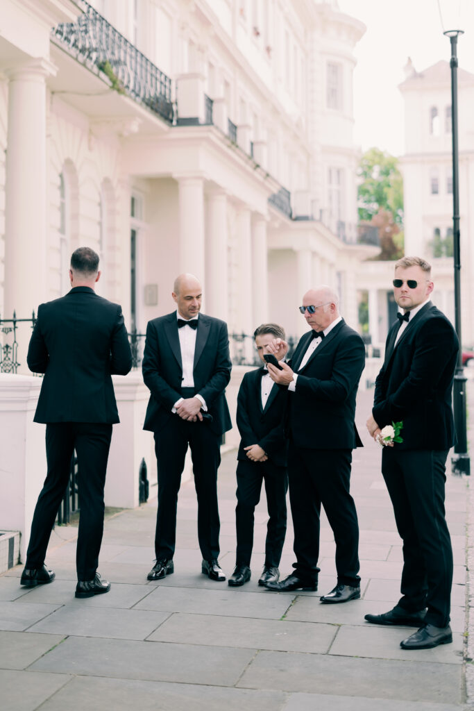 Elegant groom preparation captured by London wedding photographer