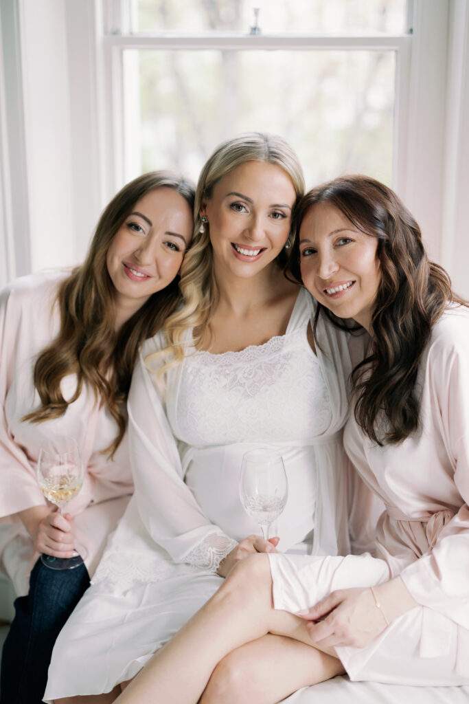 Bridal preparation moments captured during Sara's London wedding morning